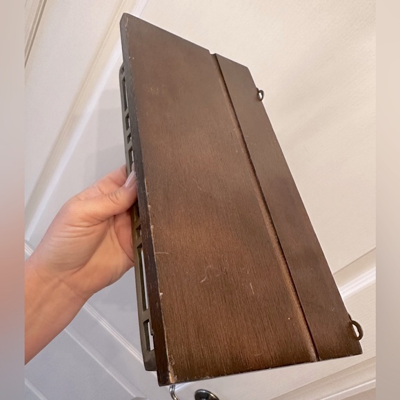 Vintage Chinoiserie Brass and Wood Shelf - Picture 4 of 6